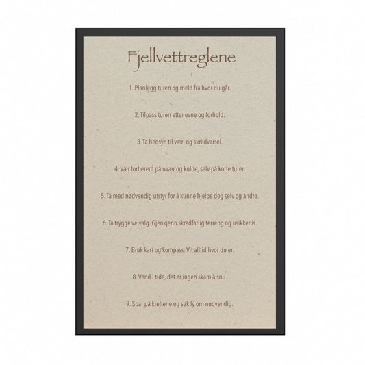 Fjellvettreglene Plakat