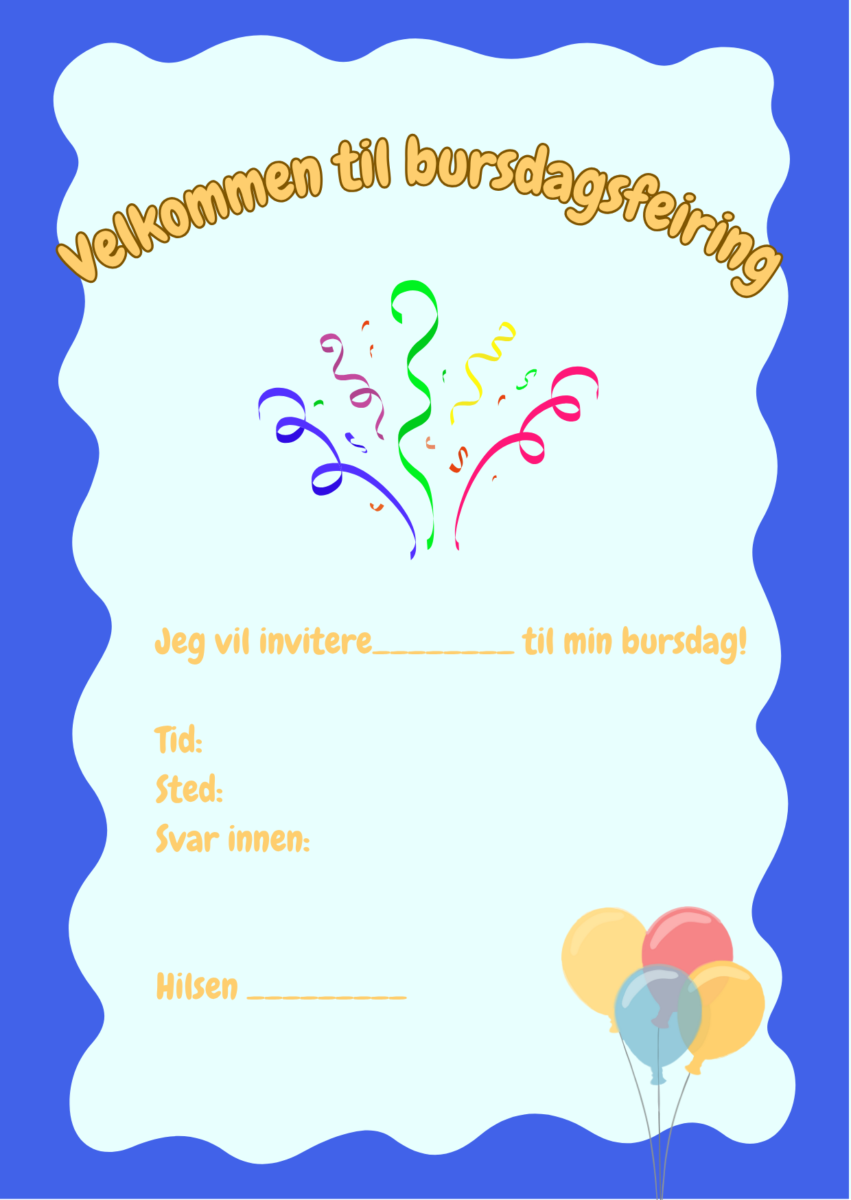 Bursdagsinvitasjon Volum 3