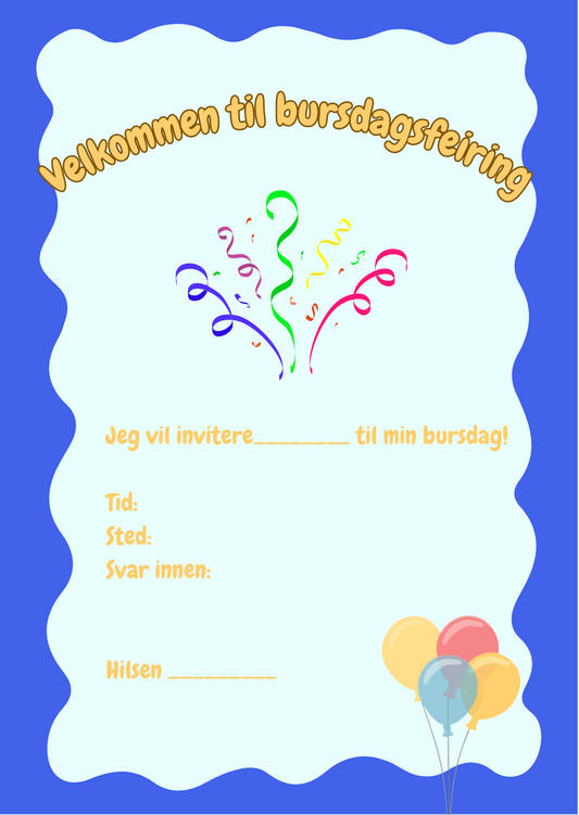 Bursdagsinvitasjon Volum 3
