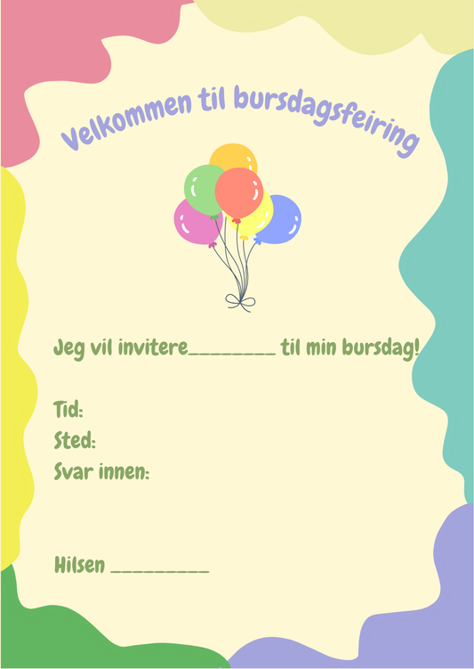 Bursdagsinvitasjon Volum 2