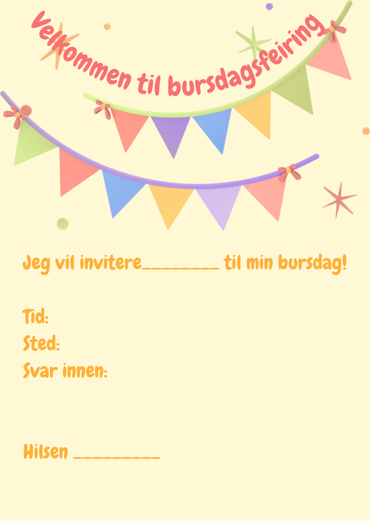 Bursdagsinvitasjon