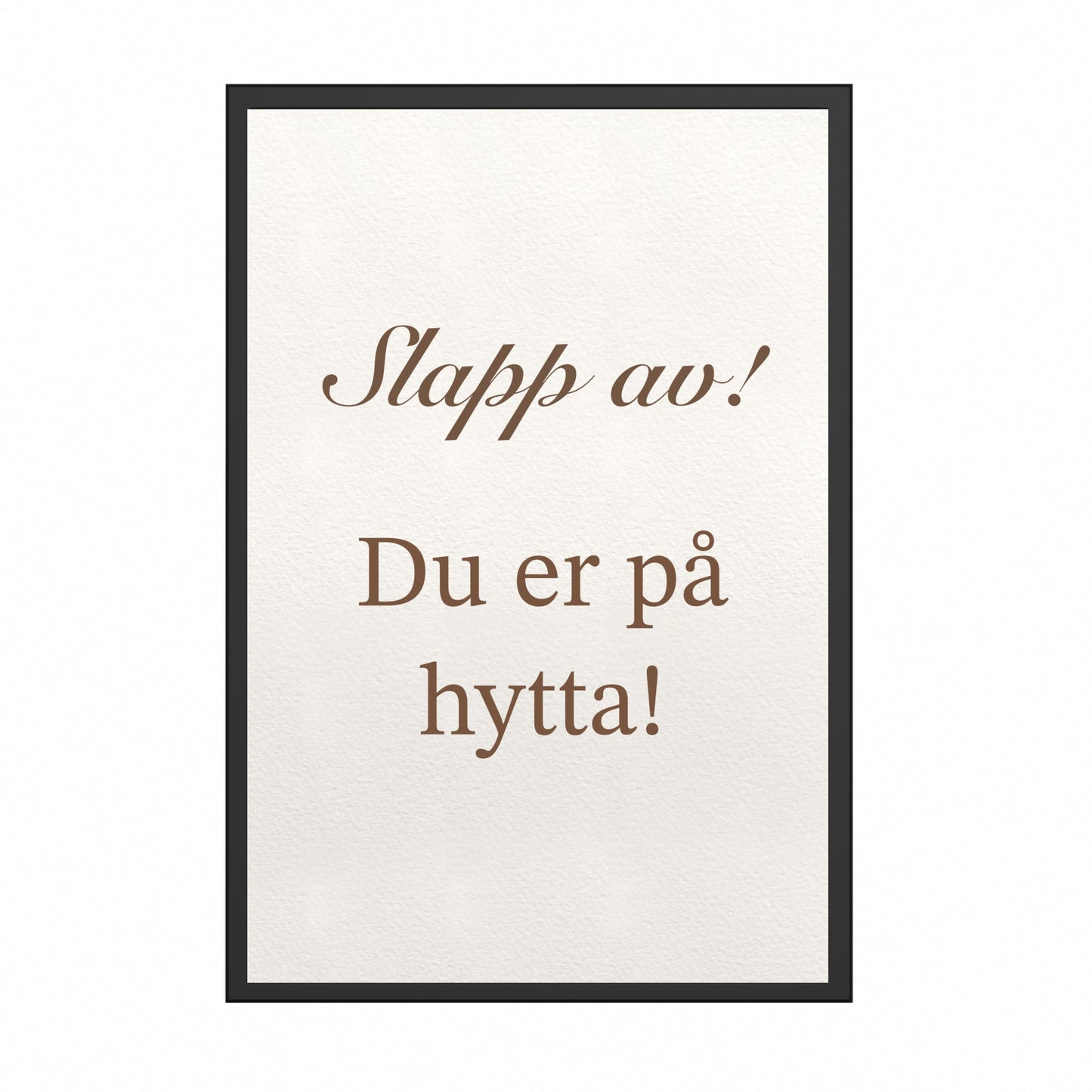 Du er på hytta Plakat