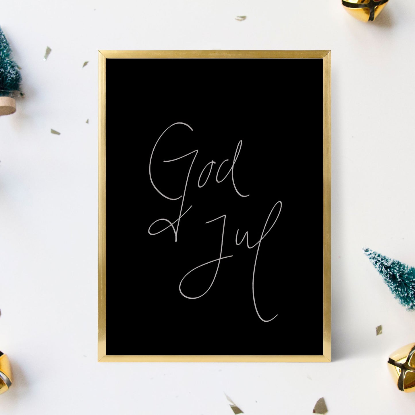 God Jul No.2 Plakat med Sort Bakgrunn