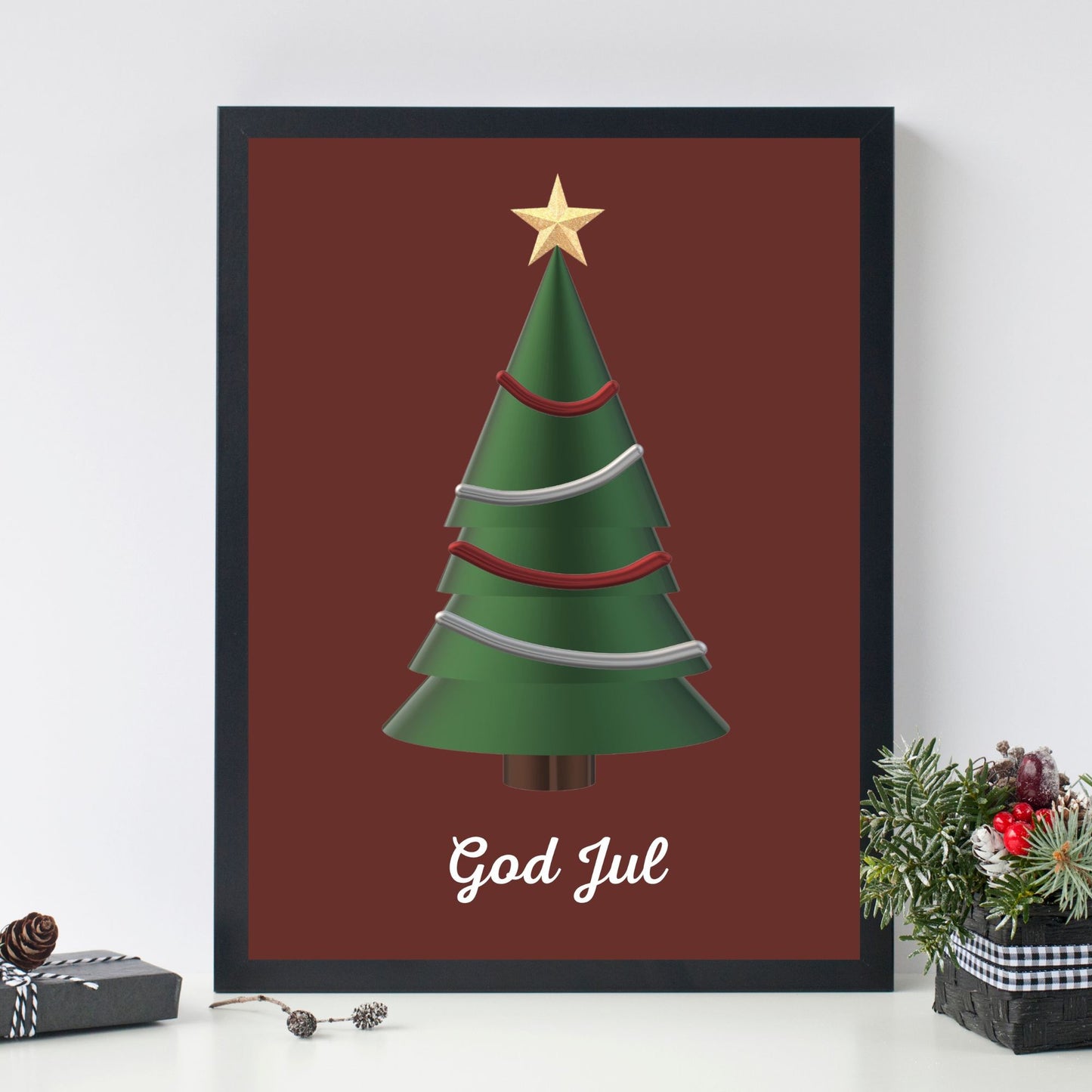 Juletre 3D Plakat