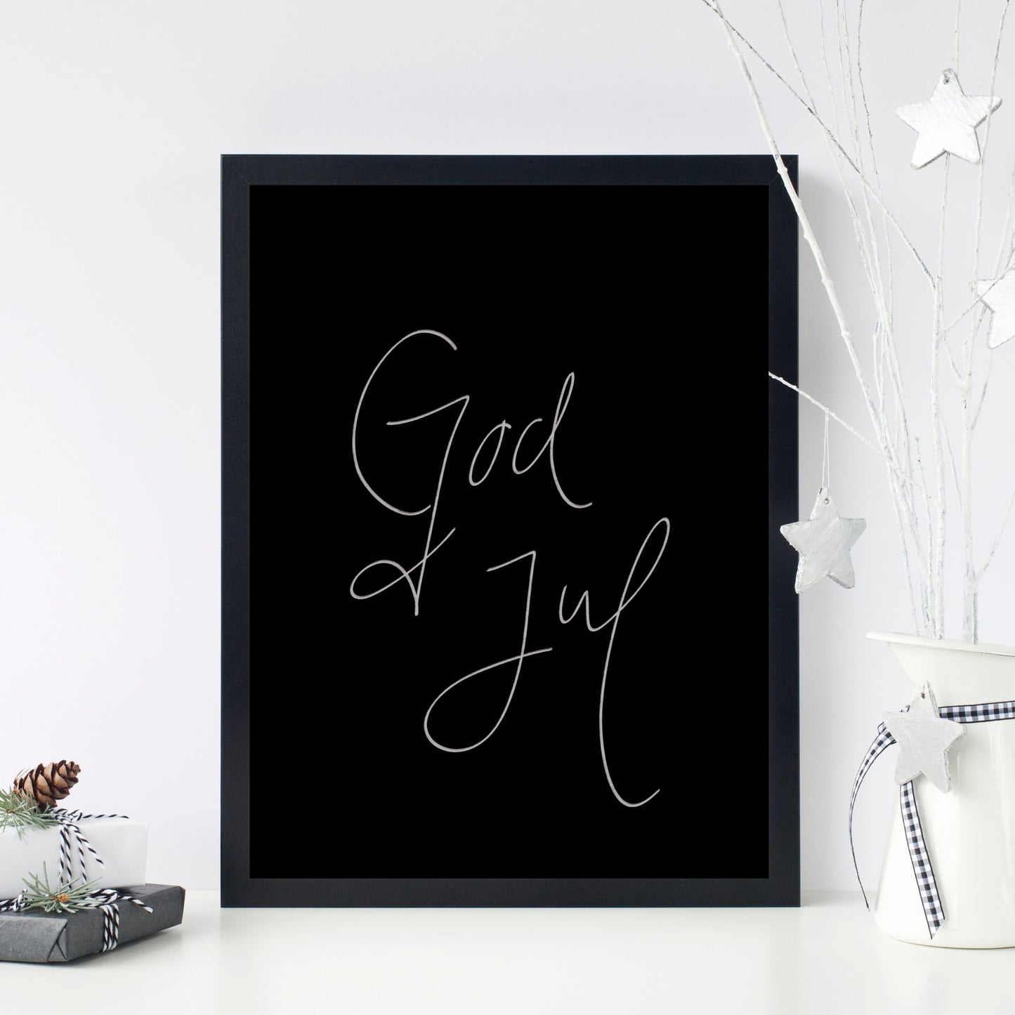 God Jul No.2 Plakat med Sort Bakgrunn