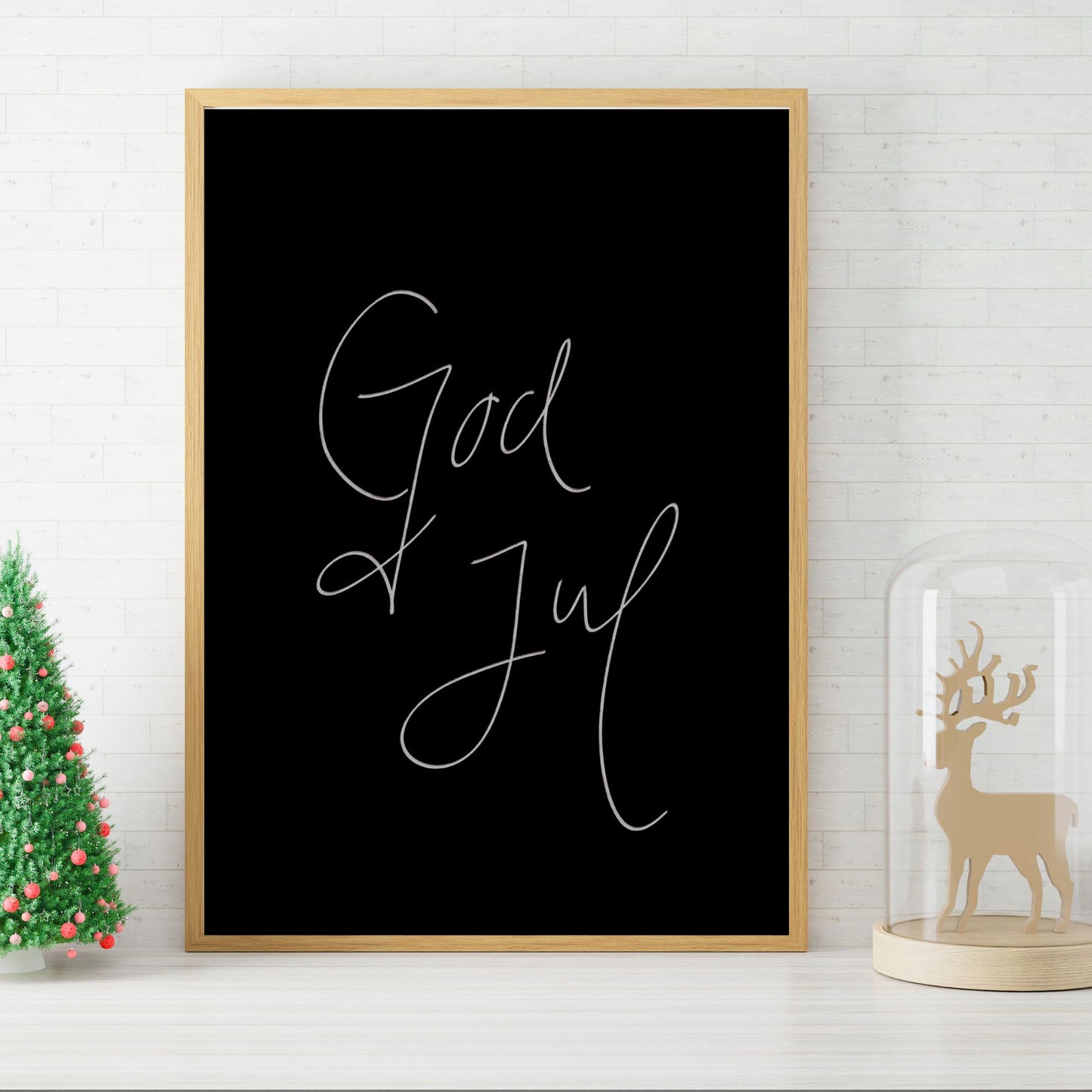 God Jul No.2 Plakat med Sort Bakgrunn