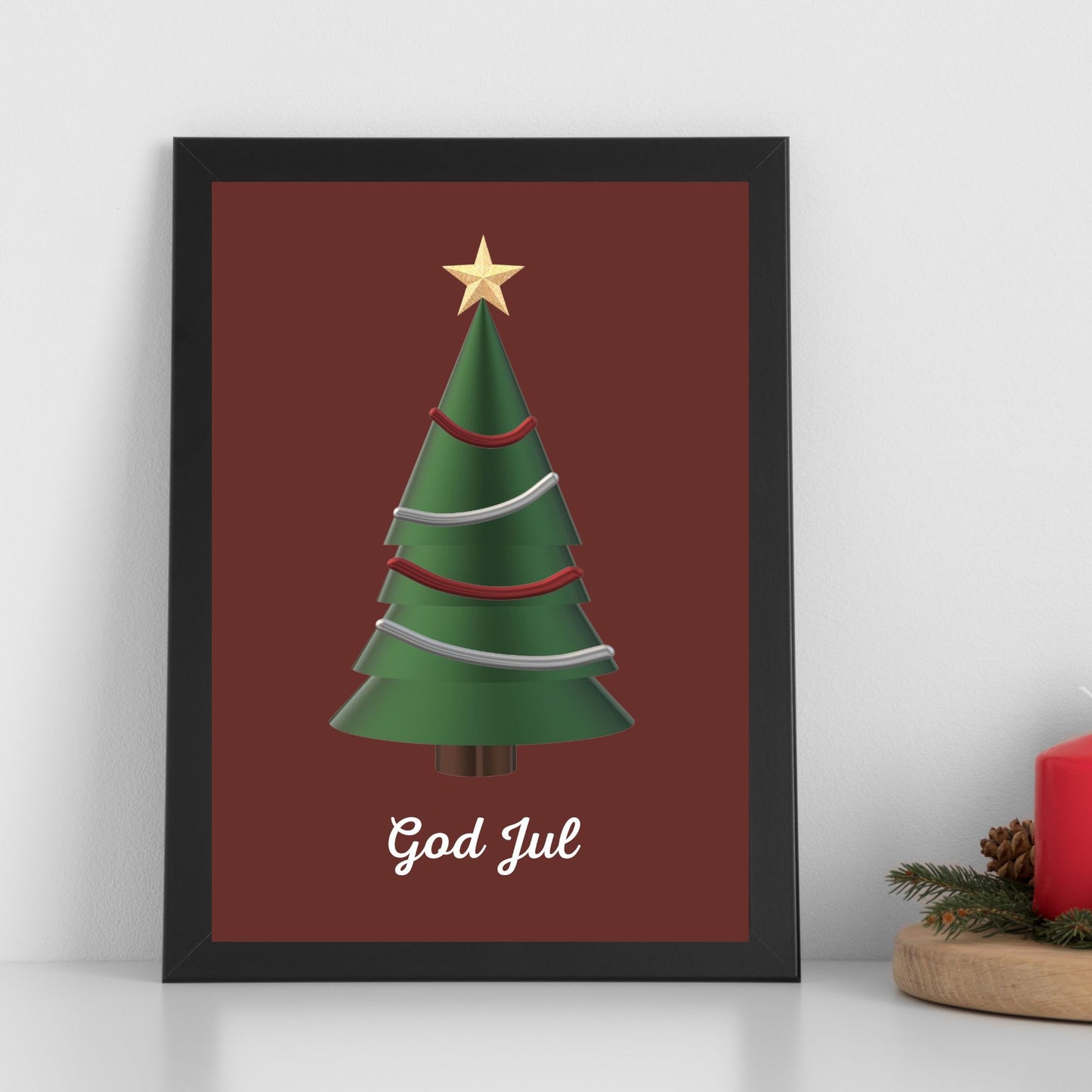 Juletre 3D Plakat