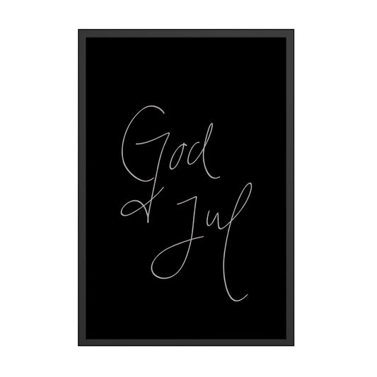 God Jul No.2 Plakat med Sort Bakgrunn